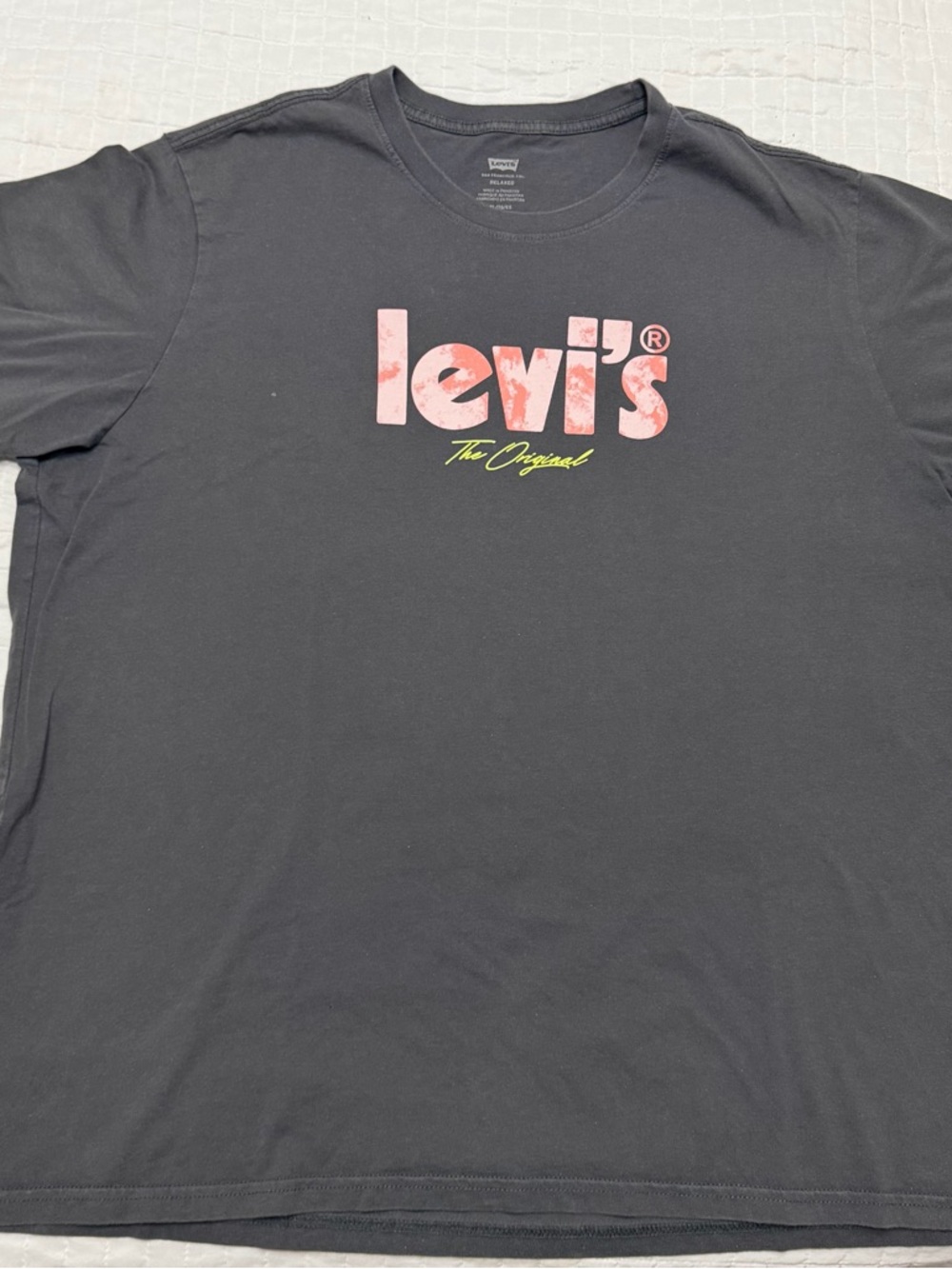 Levi's Gray Graphic Logo T Shirt XL Relaxed Fit